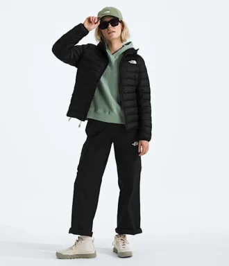 Klassisk dunjacka med huva för damer
