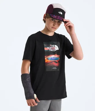 Kortärmad T-shirt för pojkar och flickor med landskapsmotiv