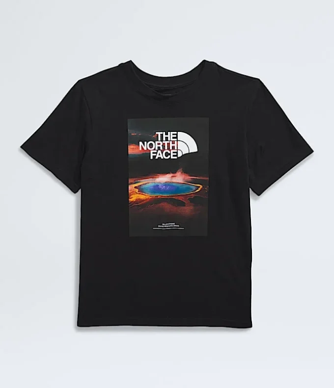 Kortärmad T-shirt för pojkar och flickor med landskapsmotiv Kortärmad T-shirt för pojkar och flickor med landskapsmotiv