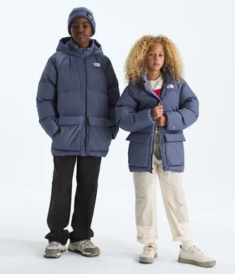 North Down fleecefodrad kort parkas för pojkar och flickor