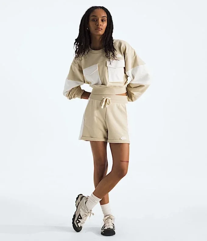Oversized kort tröja i frotté för damer Oversized kort tröja i frotté för damer