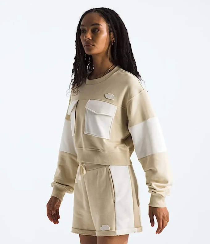 Oversized kort tröja i frotté för damer Oversized kort tröja i frotté för damer